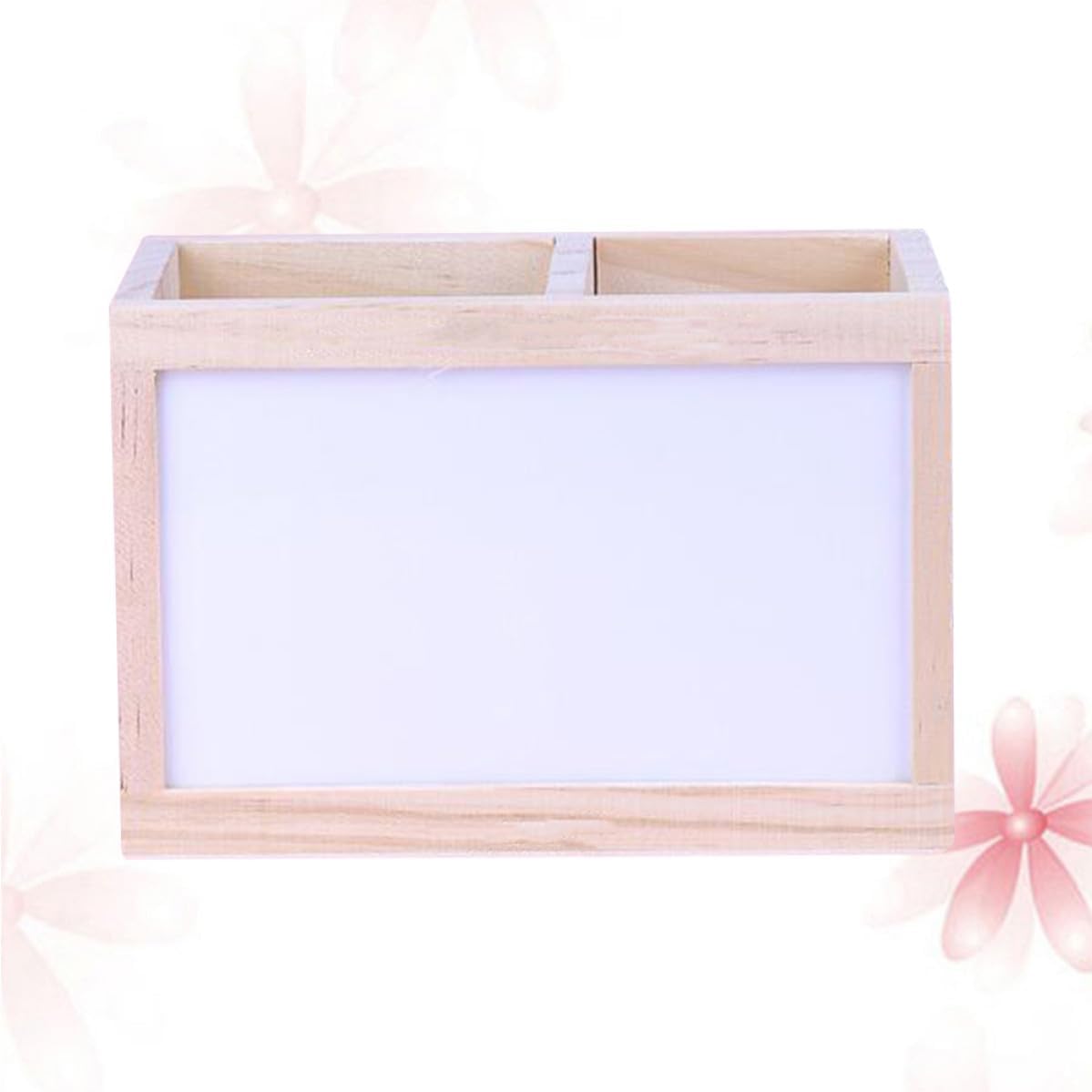 Two-tier Pen Holder Wooden with Whiteboard Message Board image 4