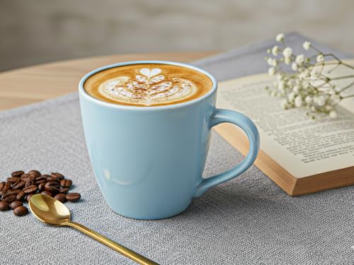 Image of Bodhi House Handcrafted Ceramic Coffee Mug Set of 1 Pieces (350 Ml), Stoneware Tea Cup, Microwave Safe Large Milk Mug, Glossy Finish, Ideal for Daily use, Casual Gatherings and Gifting, Arctic Blue
