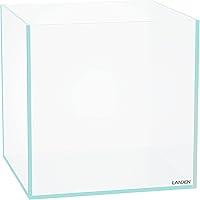 Vista 6 de LANDEN 25C 3.7 Galones Cubo Tanque de Acuario Sin Montura de Hierro Bajo, W9.84×D9.84×H9.84 pulg(25x25x25cm) 5mm de Grosor con Almohadilla