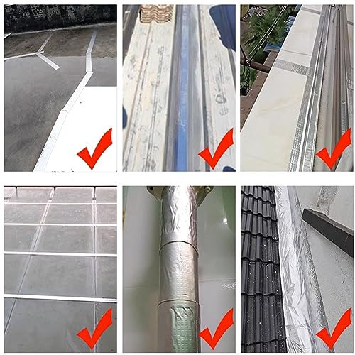 Image of Butyl Tape for Roof Leak Repair, 50mmx5M Waterproof Sealing Tape Aluminium Foil Strong Self Adhesive Sealant Tape Seal Leak Proof Strip for Roof Crack RV HVAC Ducts Window Glass Boat Pipe Sealing