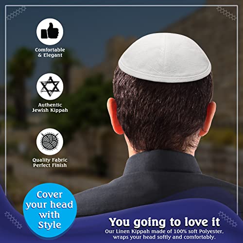 Image of Pack of 5-Pcs - Hq Satin /Linen /Velvet /Raw Silk /Suede Kippah for Men, Yamaka Hat Designed in Israel - Kippot Bulk