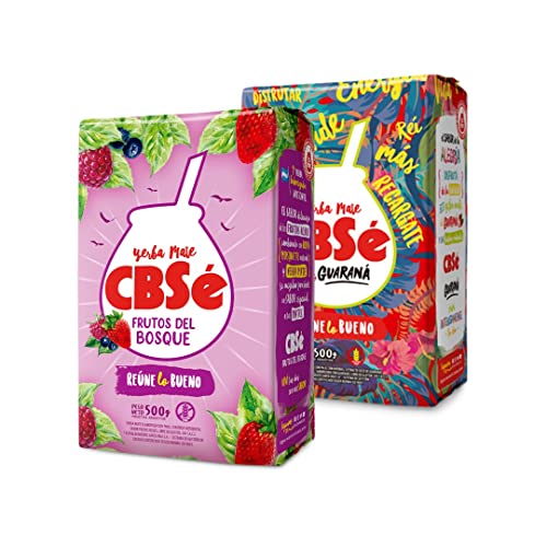 Qumir Pack de Yerba Mate Cbse Frutos del Bosque de 500g + Cbse Guarana de 500 grs - 2 Unidades - Total 1 Kg de Yerba Mate