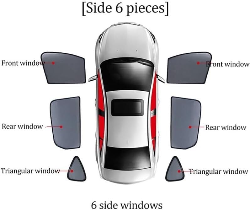 Tendine Tendine parasole per finestrini auto Per Benz, Per Amg Classe A Berlina con lunotto posteriore, accessori protezione UV(‎6pcs-wholecar)