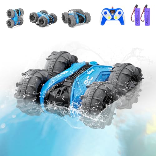 NIKYPJ Amphibienfahrzeug Ferngesteuertes Auto ab 4 5 6 7 8 9 Jahre, 50m+...