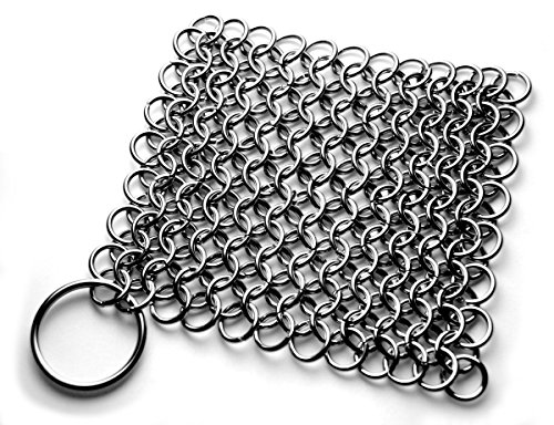 Cookware Scrubber - Stainless Steel Chain Mail Scrubber for Cast Iron Cookware