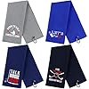 4 Pcs Funny Golf Towel Embroidered Golf Towels for Golfbags with Clip Golfclub Gifts for Men Women Birthday Gifts for Golfball Fan Retirement Present 24 x 16 Inch