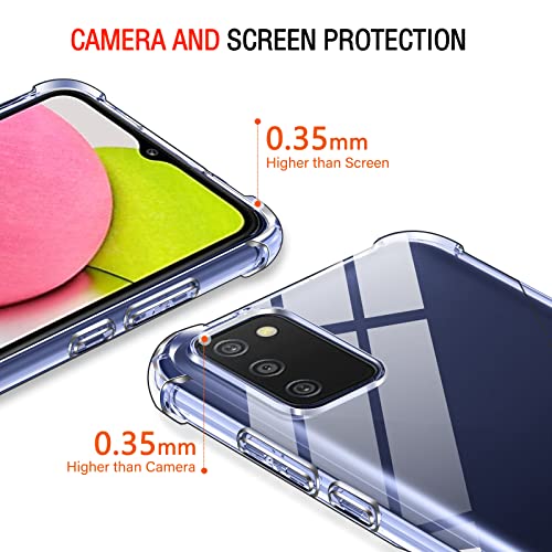 Image of Lustree Back Cover Transparent Case Compatible with Samsung Galaxy A03s | Clear + TPU Case with 4 Corner Air Cushion Protection & Camera Protection | Slim& Stylus Cover