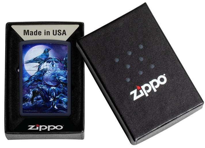 Encendedor Zippo personalizado con grabado - Azul marino mate miniatura 4