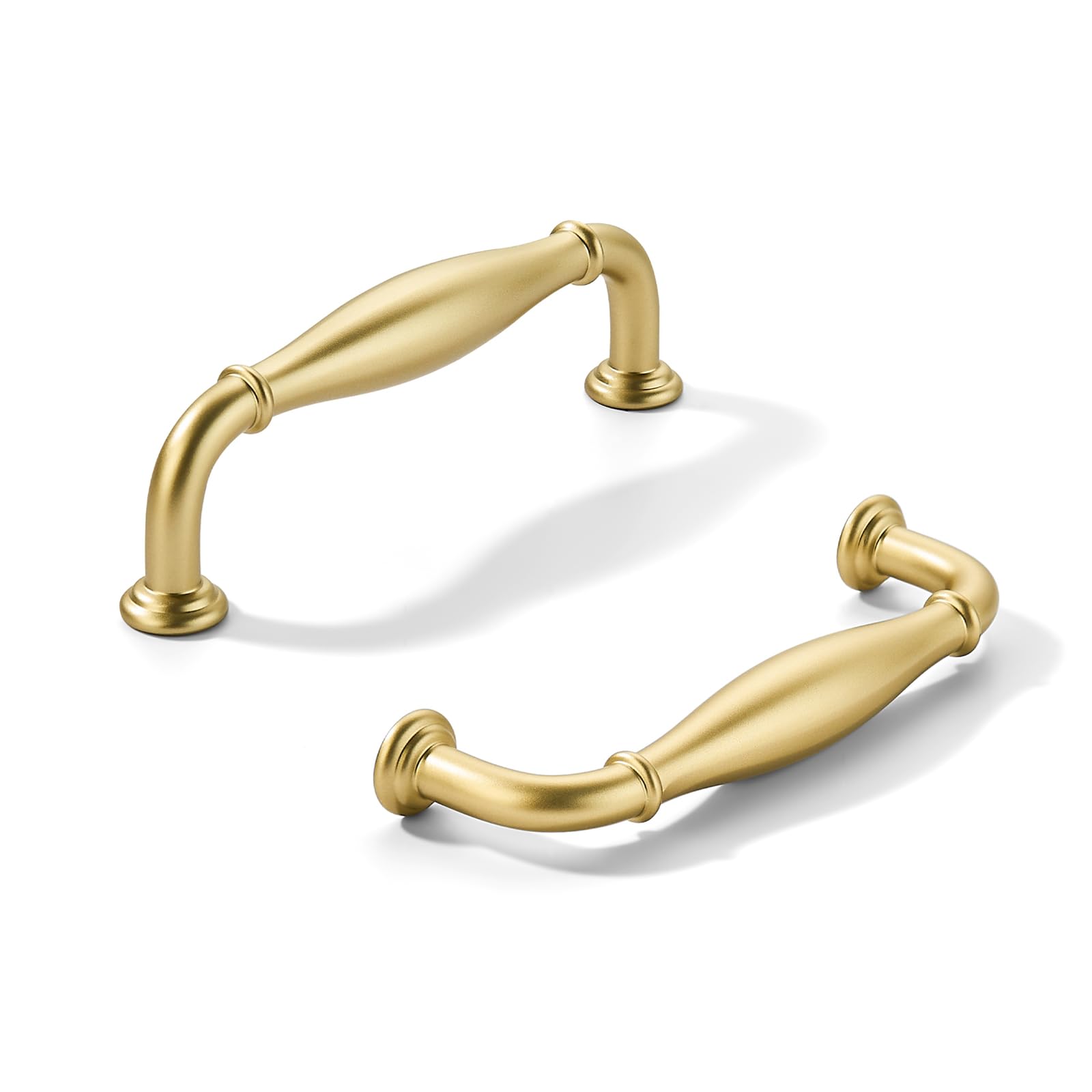 KHTUMEWARE-80374 Matte Champagne Gold Cabinet Pulls CTC 4 in (102 mm) 10-Pack