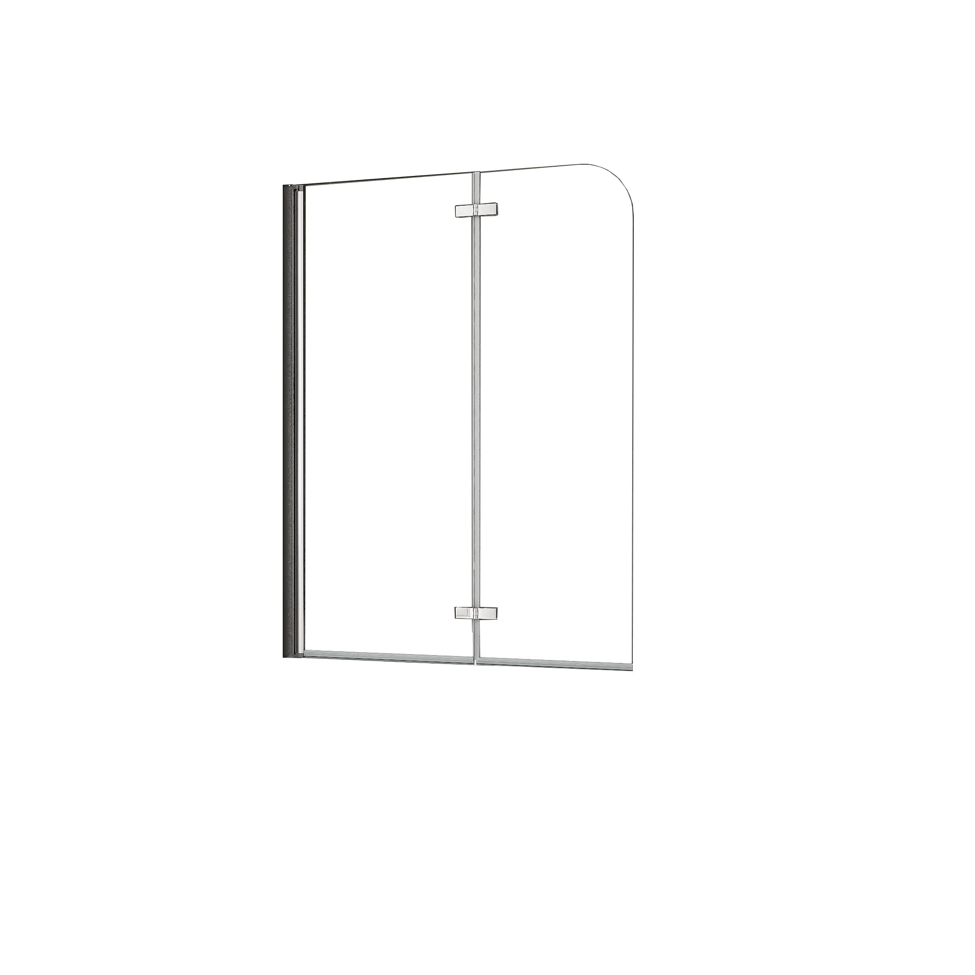 AICA Mampara de Bañera Abatible 2 Hojas Cristal Antical 6mm Plegable Tamaño:(880-900) x1400mm