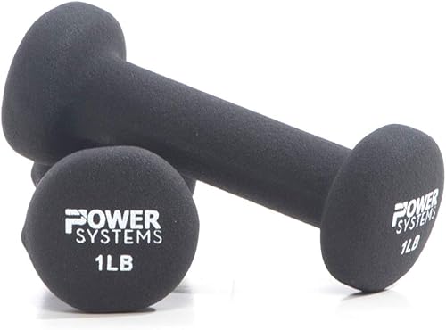 Power Systems Mancuernas de neopreno de alta calidad, agarre antideslizante y bordes cuadrados para evitar que rueden