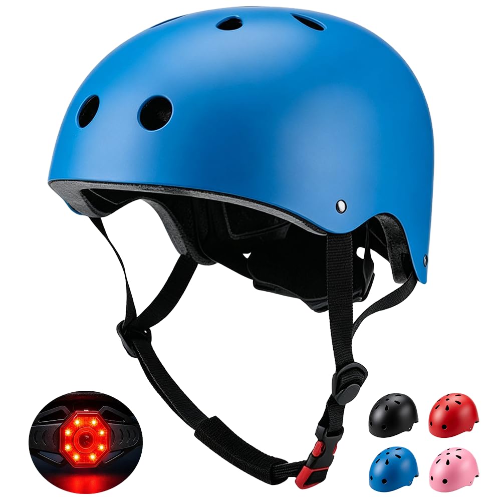 Kids Bike Helmet with Light 50-58cm, Kids Helmet Age 3-14