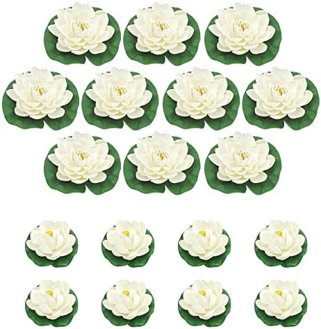 Floral Kingdom 12in X-Large Floating Lotus Lily Pad Foam Flowers For Ponds, Pool, Weddings, Garden Decor, Set Of 2, Coral - View #13