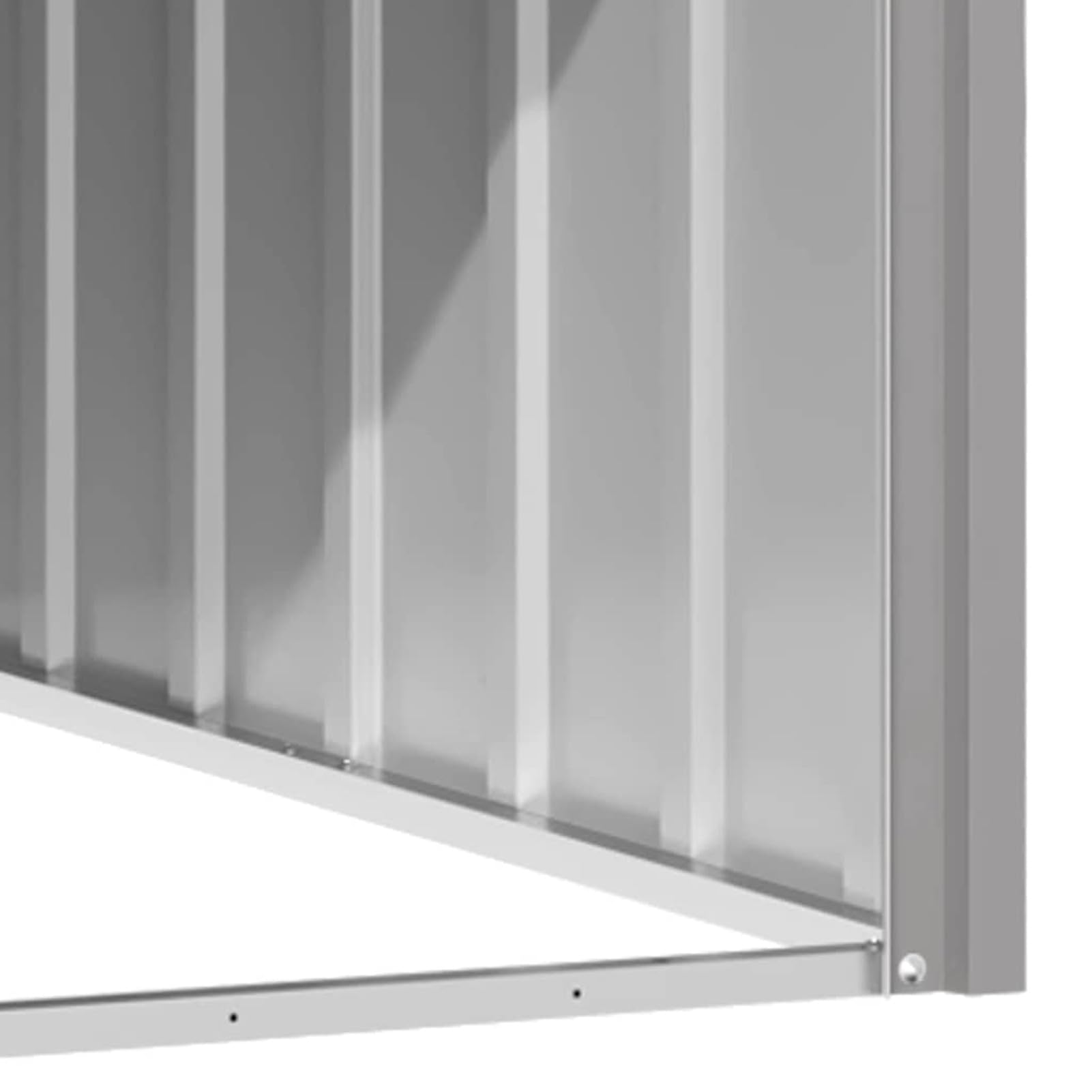 IKAYAA Caseta para Exteriores Grande, Caseta para Perros Acero Galvanizado 116.5 x 103 x 81.5 cm Gris
