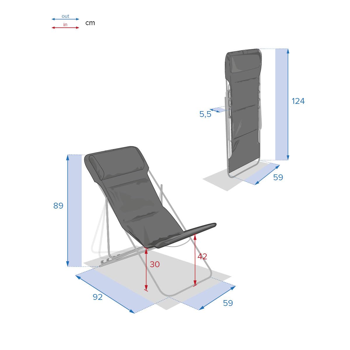Hespéride - Chilienne de Jardin Pliante Jubba Bleu Canard et Graphite - 3,6 X 3,6 m - Structure Et Lames en Aluminium - Mobilier d'Extérieur Terrasse