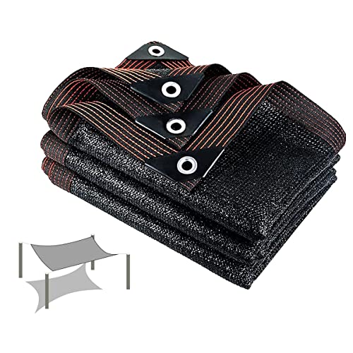 85% Shade Cloth Sunblock Net with Grommets Shading Mesh Tarp, Black Privacy Fence Heavy-duty Shade Net