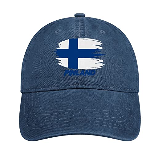 BAAROO Casquette de baseball patriotique drapeau de la Finlande en coton denim délavé vintage adulte unisexe, #567, taille unique-M