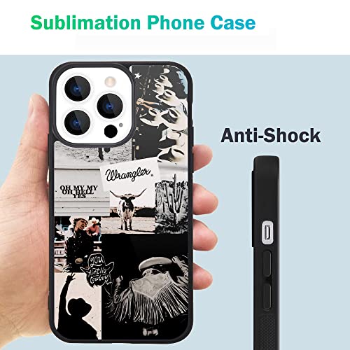 Funda para iPhone 14 de caballos con diseño retro de vaquera estilo occidental 6