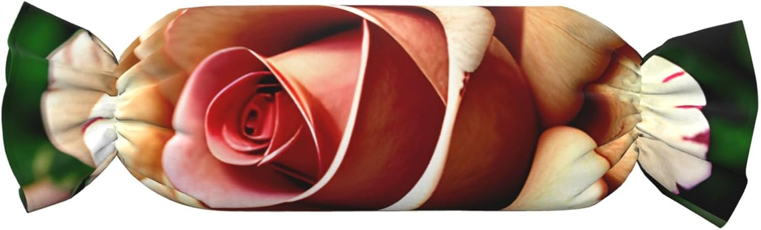 Rustic Rose Flower Print Candy Cylindrical Comfortable Pillow Throw Pillows Home Decor Easy Maintenance