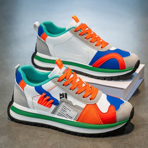 Men's Colorful, Trendy and Retro Canvas Platform Sneakers: Lace - up Casual Style, Suitable for Walking, Tennis and Running3