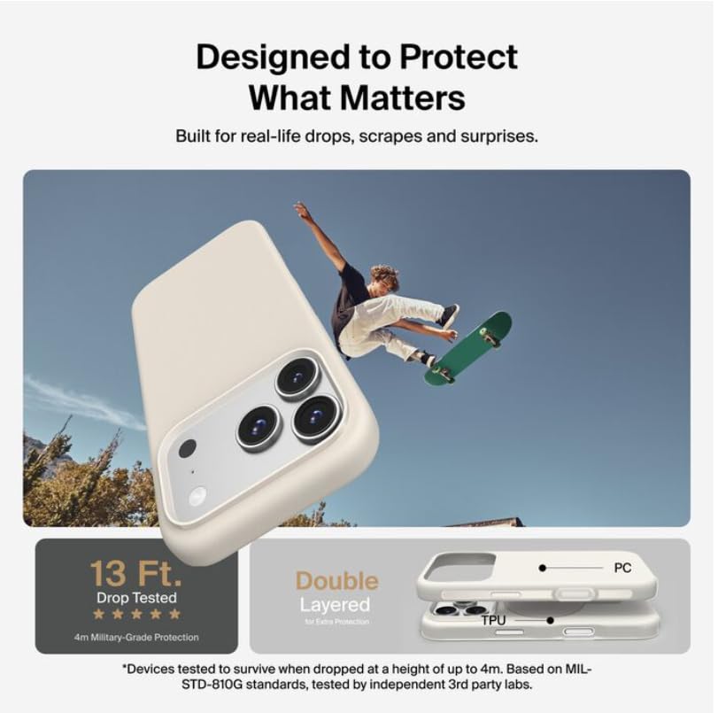 Image of Belkin iPhone 17 Pro Case MagSafe, Dual Layer, Drop Protection, Sand