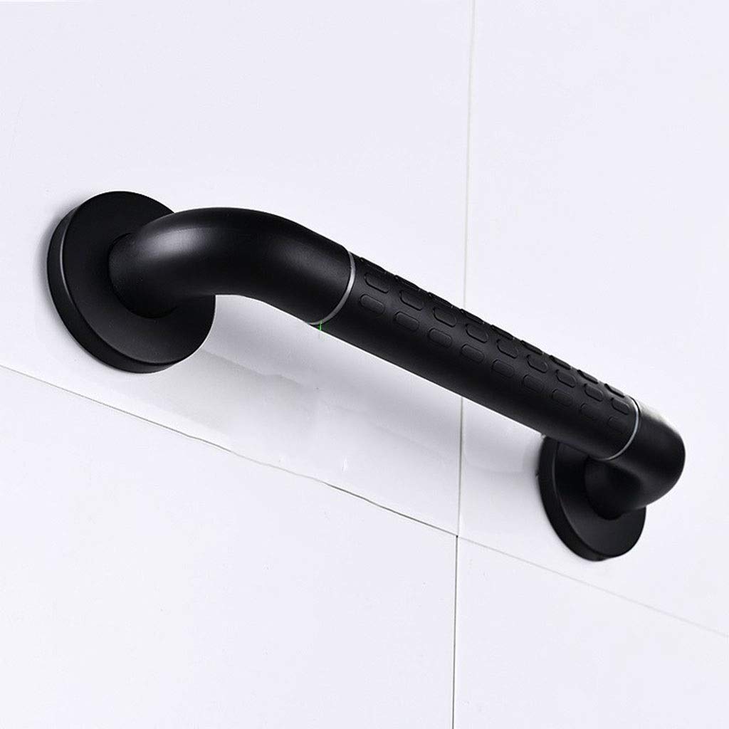 Fkxsxaz Women's Black 48Cm Bathroom Grab Bars Handrail Black Stainless Steel Safety Grab Bars For Elderly Disabled Toilet Anti-Slip Bathtub Wall Mount Handle (Color : 48Cm)