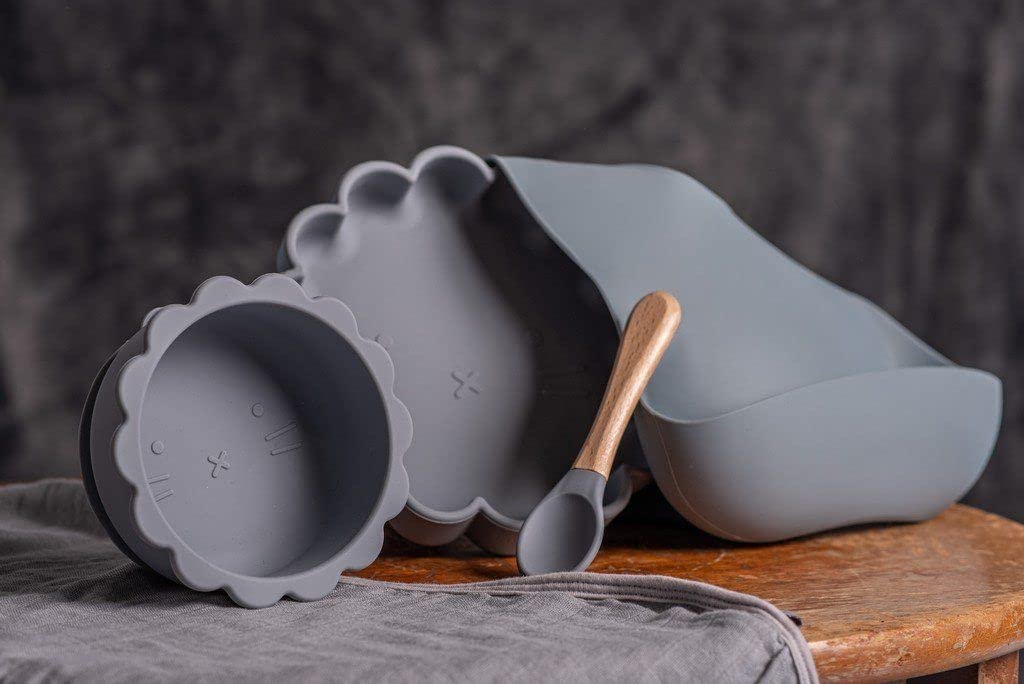 Coffret cadeau premier repas (gris perle)