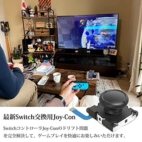 JIVELER（ジベラー）Switch / Switch Lite ジョイコン修理キット 2個付き ジョイコン交換用スティック 左/右コントローラー修理キット ジャイロセンサー ボタン スイッチ / スイッチ OLED Model / スイッチライト Joy-Con ジョイスティック 修理パーツ