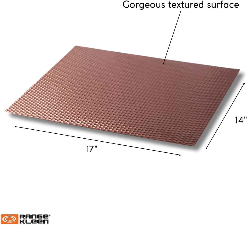 Heat Resistant, Non-Slip, Metal Counter/Table Protector Mat, Large - 14" x 17" - 2 Pack - Copper Color