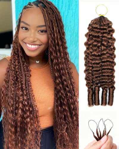 30# Auburn Brown 16 Inch Human Crochet Hair for Black