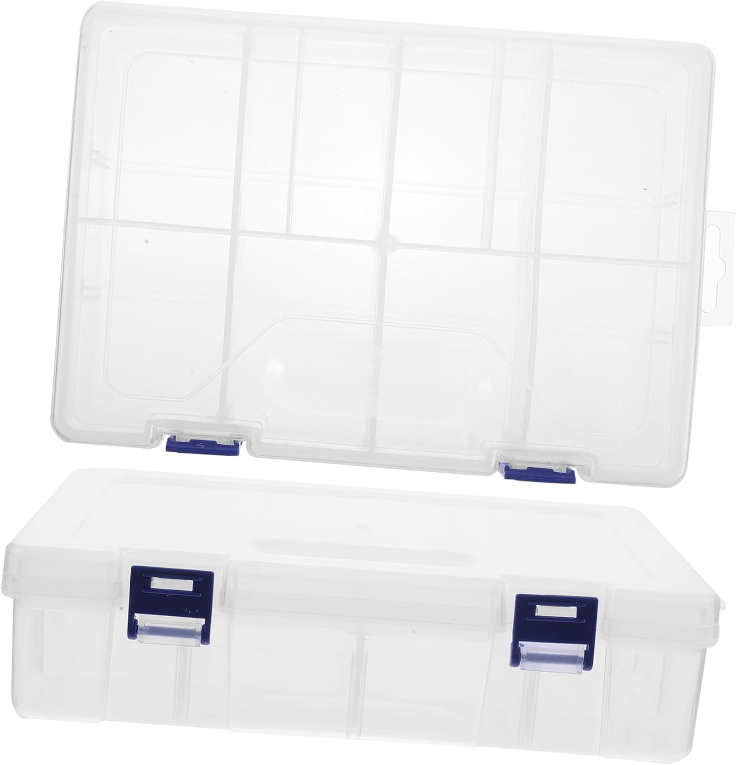SHINEOFI 2pcs Transparent Multi Storage Box for Beads and Small Parts Removable Craft Organizer Container Compartments Lightweight and Portable Case for Tidy Storage