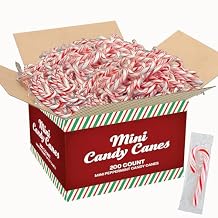 Christmas Mini Candy Canes, 200 Count Individually Wrapped Peppermint Candy Sticks Stocking Stuffers, Red and White Striped Holiday Treats, Bulk Christmas Candies for Kids, Holiday Decor