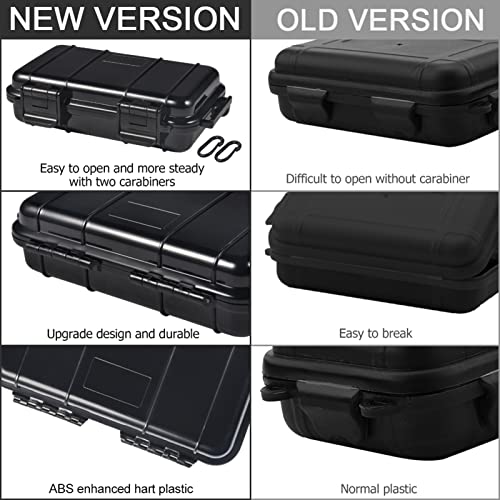 Image of Dry Storage Box, Shockproof Waterproof Box Storage Case Waterproof Plastic Box Container with 2 U‑Shape Buckle, Plastic Storage Container for Cameras, Phones, Camping, Fishing, Hiking(Small-Black)