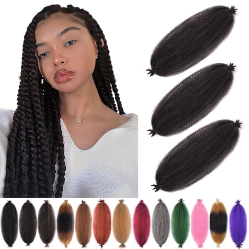 18inch Springy Afro Twist Hair,2# Kinky Curly Crochet Hair for Women 3Packs