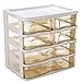Produktbild BTTNW AC Schmuckkästchen Plastische, kosmetische Box Schmuck-Behälter-Speicher-Fall-Teile auf: 2/3/4 Schichten Schmuck Anzeigen-Aufbewahrungsbehälter (Farbe : Coffee, Size : 4 Layers)
