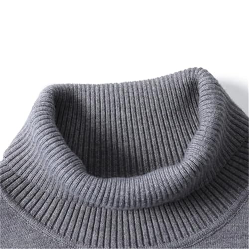 Mens Solid Color High Neck Pullover Sweater Casual Regular Fit Long Sleeve Knitwear Jumpers Tops2