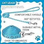 2 Pack Reflective Cat Harness and Leash Breakaway Cat Collars with Bells Escape Proof Cat Kitten Harness Adjustable for Small Medium Cats, Blue - Image 4