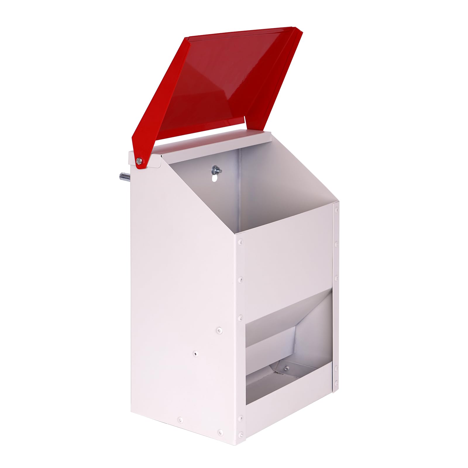 4.5kg Mangiatoia Automatica per Pollo In Acciaio Inox Appendere Mangiatoia Galline Automatica Senza Sprechi Alimentatore Automatico per Pollame Pollo Anatre Oche (Rosso)