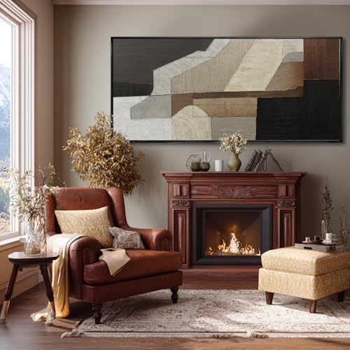 Image of VAYIMDH Textured Wall Paintings Vintage Wall Decor Abstract Canvas Art 32 inchx70 inch Artwork for Office Decorations for Dining Room Area