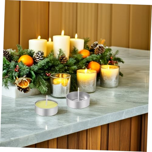 Set de velas tea light con copas de aluminio y mechas miniatura 6