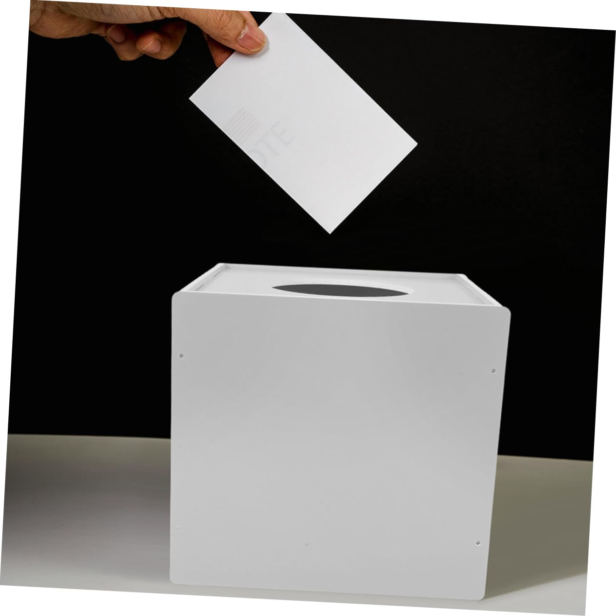 Amosfun Urne de Vote Élégante en PVC et Design Multifonctionnel et Collecte de Billets Boîte à Présents Blanche avec Grosse Capacité de Tombola pour Réunion