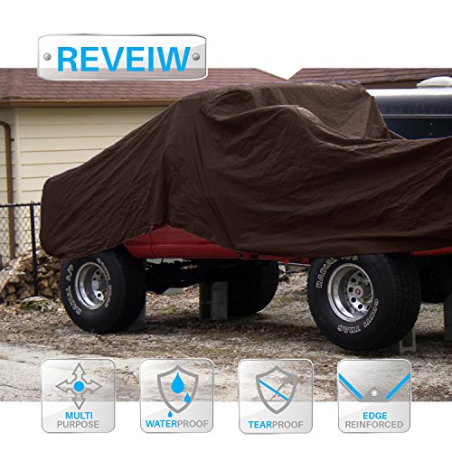 Patio Paradise 10' x 12' Brown Tarps Waterproof Heavy Duty Plastic Tarp UV Resistant Poly Tarpaulin with Reinforced Edges for Outdoor Furniture Car Ports Greenhouse Canopy Tent Painting Cover - Thumbnail 4
