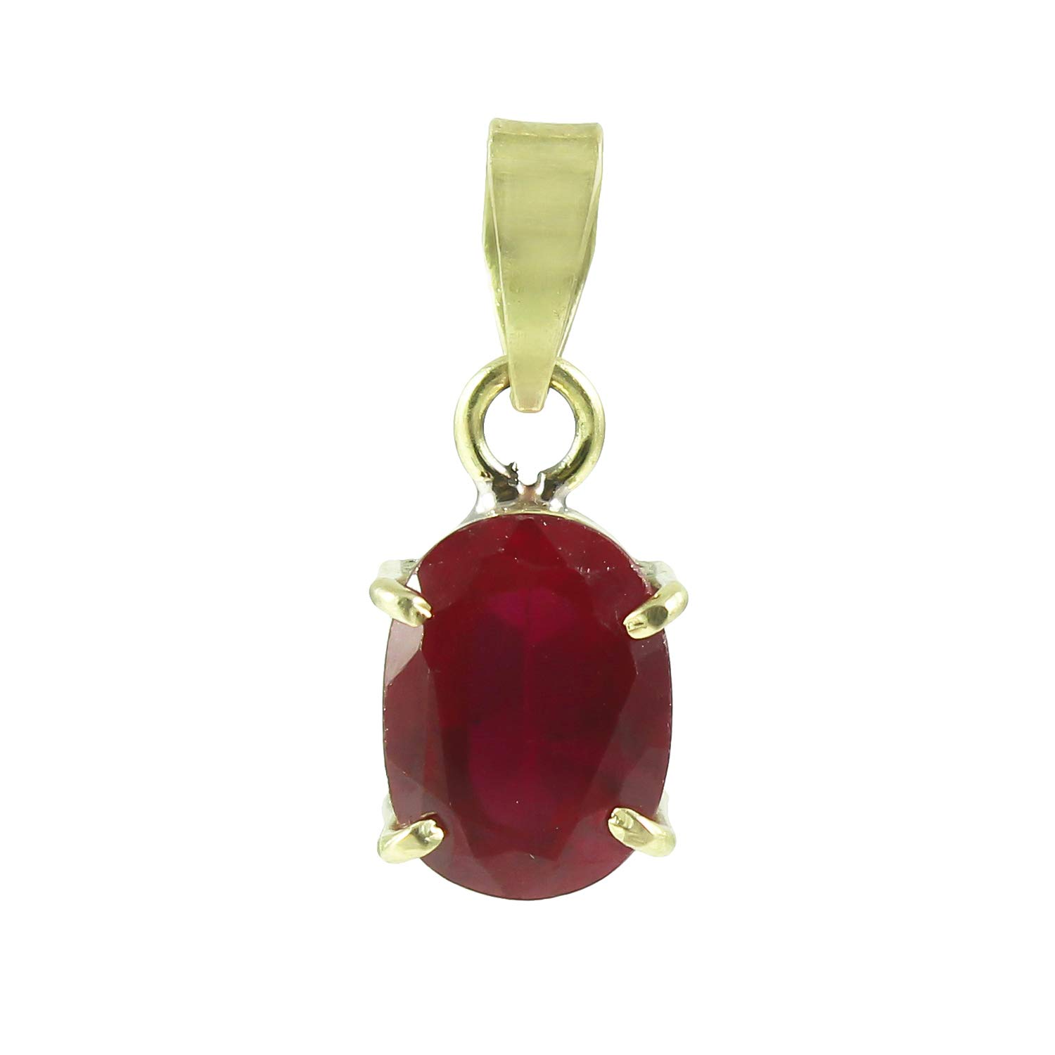 Kabeer Sales 9.25 Ratti Astrology Purpose Certified Red Ruby/Manik Panchdhatu Pendant KANTA for Men and Women