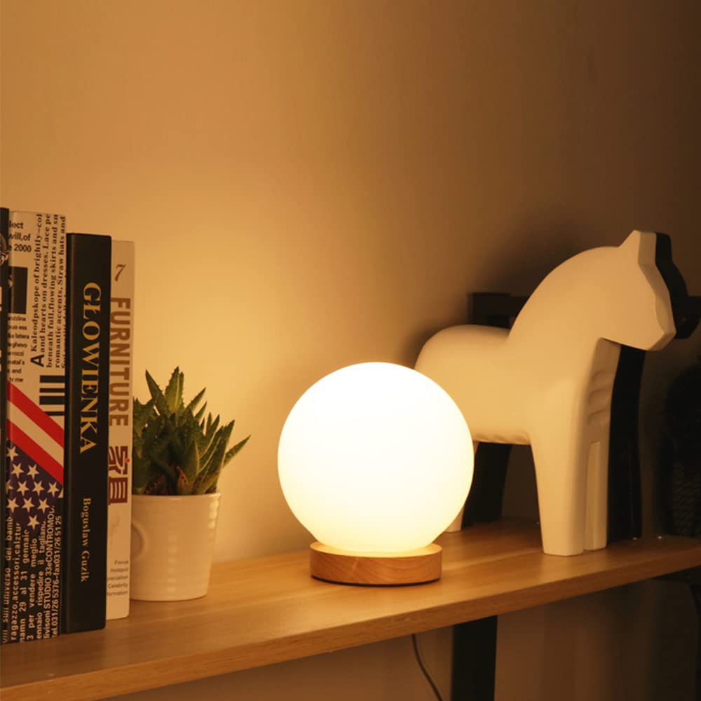 LAMPADESIGN Nachttischlampen Paar FIOCCO – Weiße Kugel, Durchmesser 23 Cm, Mit LED-Leuchtmittel, Montiert Geliefert