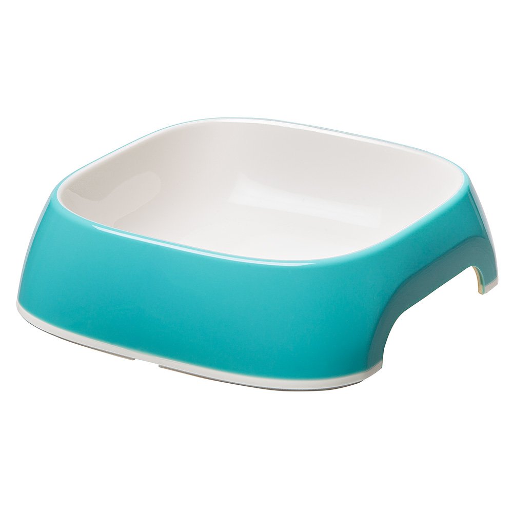 Ferplast Dog Bowls GLAM, Non-Slip Rubber Base, Food and Water Plastic Bowl Easy to Clean, 0,75 Liter, Blue