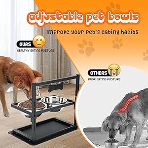 SHAINFUN-Elevated-Dog-Bowls-for-Large-Sized-DogRaised-Dog-Bowl-Stand-Adjustable-Height-with-Two-17L-Stainless-Steel-Dog-Food-Bowls-and-Spill-Proof-Mat-Dog-Bowls-for-Large-and-Medium-Dogs - Cucciolini Doodles   SHAINFUN-Elevated-Dog-Bowls-for-Large-Sized-DogRaised-Dog-Bowl-Stand-Adjustable-Height-with-Two-17L-Stainless-Steel-Dog-Food-Bowls-and-Spill-Proof-Mat-Dog-Bowls-for-Large-and-Medium-Dogs