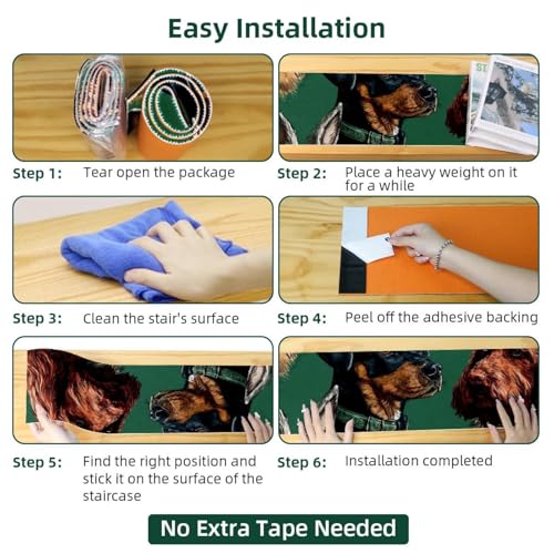 Tapis d'escalier antidérapant pour chiens 76,2x20,3 cm avec adhérence renforcée vert - 7