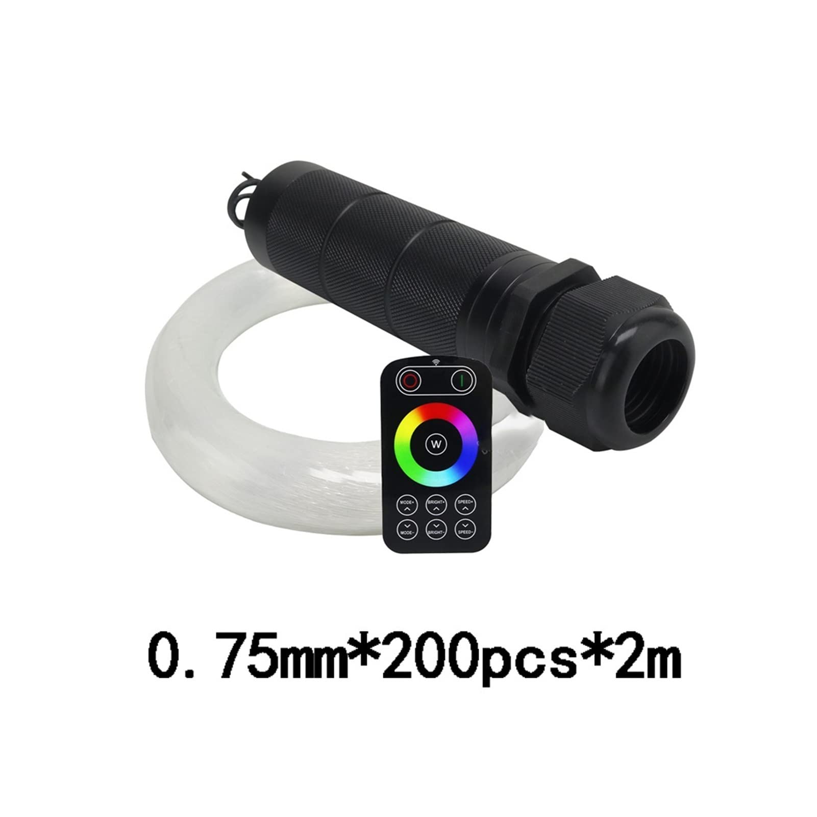 Dc12v 6w rgb Luces de estrella del techo coche DIRIGIÓ Kits luz fibra óptica mezclado380-460pcs con toque RF Alta Eficiencia(0.75mm 200pcs 2m)