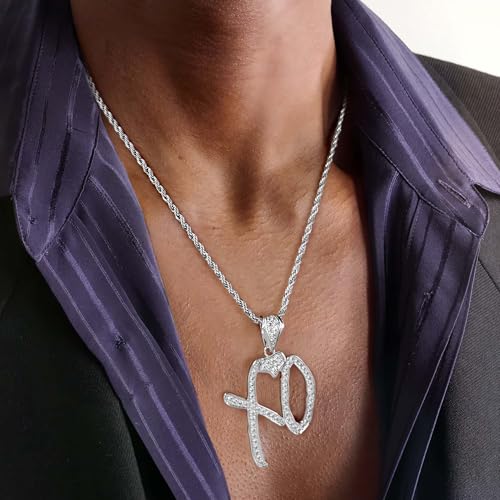 XO Necklace for Men, Gold Necklace Hip Hop Chain with Cubic Zirconia, Iced Out Jewelry, Fashion Statement Necklace, Gifts for Men