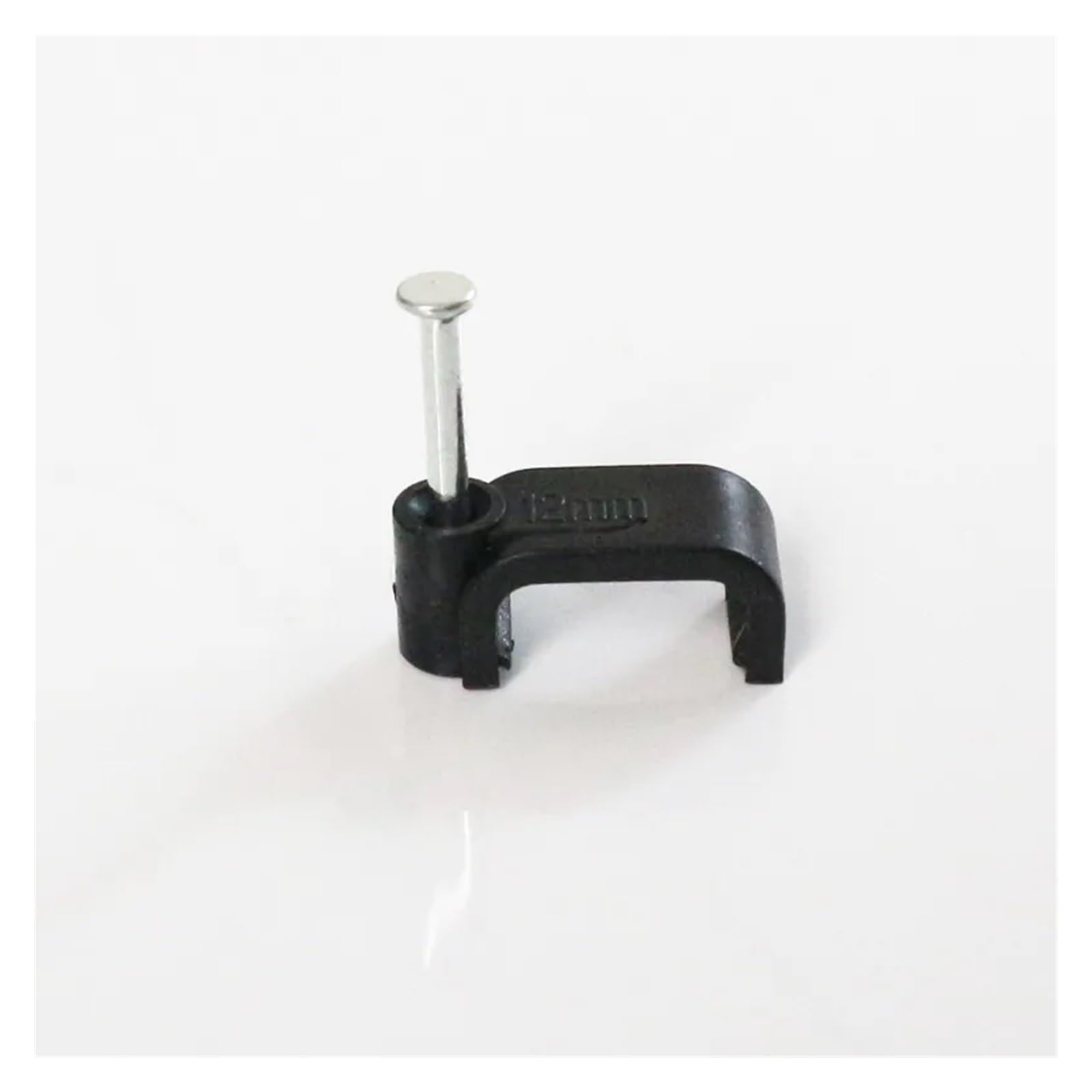 Kabel posprzątany Zaciski do gwoździ do kabli, zaciski do drutu, 100 szt. Płaskie paznokcie zacisk do kabli do montażu na ścianie domu DIY zacisk kwadratowy mocowanie kart biurowych (9mm)(12mm)